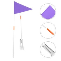 Pawsdot 1Set Purple Bike Safety Flag with Fiberglass Pole Durable Outdoor Cycling Accessory