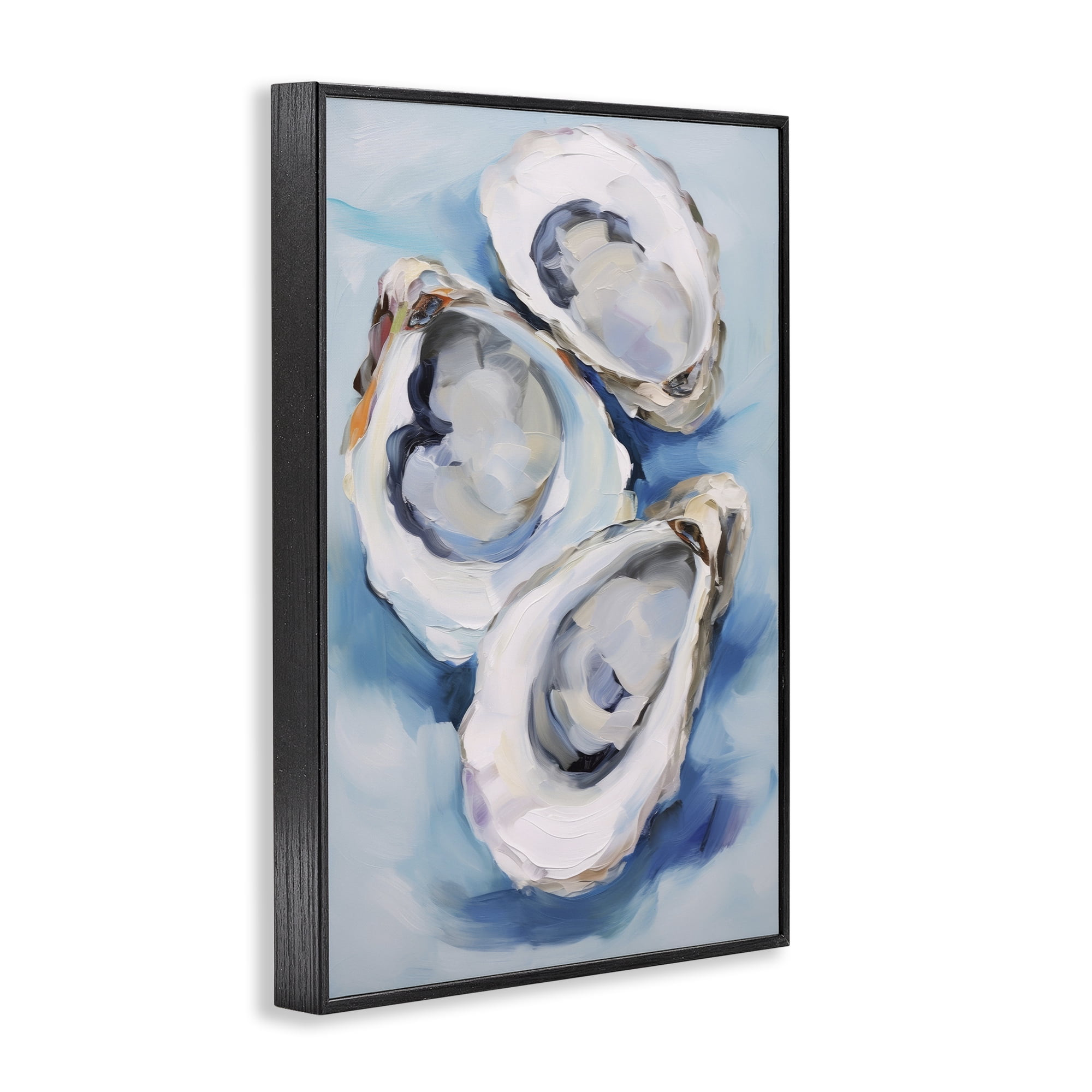 Stupell Industries Oyster Shell Trio Animals & Insects Painting Black Framed Art Print Wall Art, 16 x 24