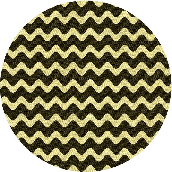 Ahgly Company Indoor Round Patterned Metallic Gold Area Rugs, 8' Round