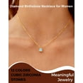 thumbnail image 2 of NICKSUN 18K Gold Plated Birthstone Necklace for Women Dainty Diamond Teardrop Necklaces Emerald Green CZ Pendant Necklace Birthday Gift for Women Jewelry, 2 of 6