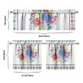 thumbnail image 6 of 24 Inch 3 Pieces Set Kitchen Window Curtains with Rod Pocket over Sink Pioneer Colorful Floral Small Window Cafe Curtains for Home Decor Rod Pocket Tier Drapes, 6 of 6