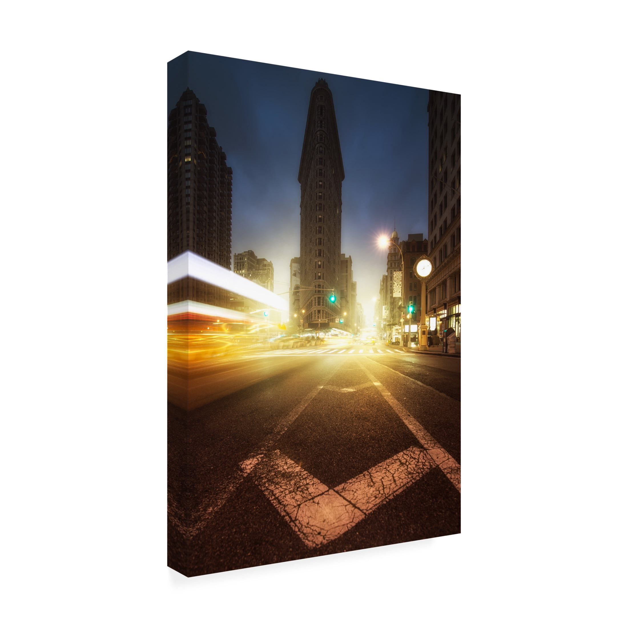 Canvas Wall Art - David Martin Castan 'New York Flat Iron Photography' Wall Art for Living Room, Bedroom, or Office D?cor by Trademark Fine Art - 22 x 32 Inches