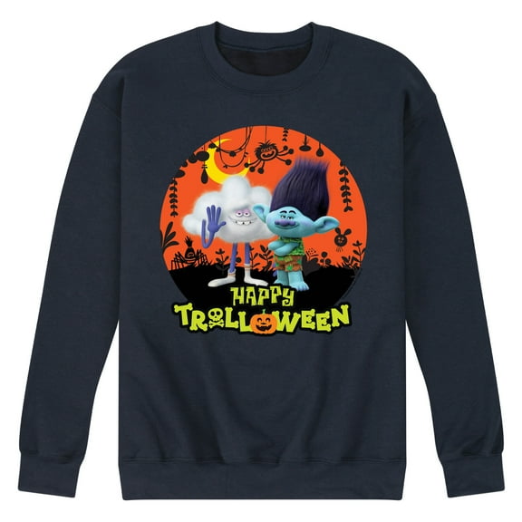 Trolls Movie - Halloween - Happy Halloween - Branch & Cloud Guy - Men's Crew Neck Fleece Pullover