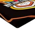 thumbnail image 2 of Ambesonne Emoji Fitted Sheet, Funny Rooster Soccer Themed, Twin Size, Dark Brown Orange and Yellow, 2 of 3