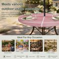 thumbnail image 6 of Round Outdoor Tablecloth with Umbrella Hole and Zipper, Pink Tablecloth with Elastic Waterproof, Vintage Modern Abstract Art Ombre Patio Table Covers for 36" - 44" Picnic Pool Tables, 6 of 9