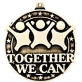 thumbnail image 2 of Together We Can Medals, 2" Gold Diecast Together We Can Medal Award 20 Pack, 2 of 2