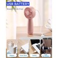 thumbnail image 4 of Ventilador portátil de mano con batería recargable, mini ventilador USB eléctrico de viaje personal, pequeño, práctico y potente, esencial para vacaciones para niños, hombres y mujeres (rosa), 4 of 5