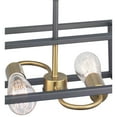 thumbnail image 5 of Progress Lighting Blakely 2-Light Semi-Flush Fixture, Graphite, Rectangular Frame, Satin Brass Accents, Canopy Included, 5 of 16