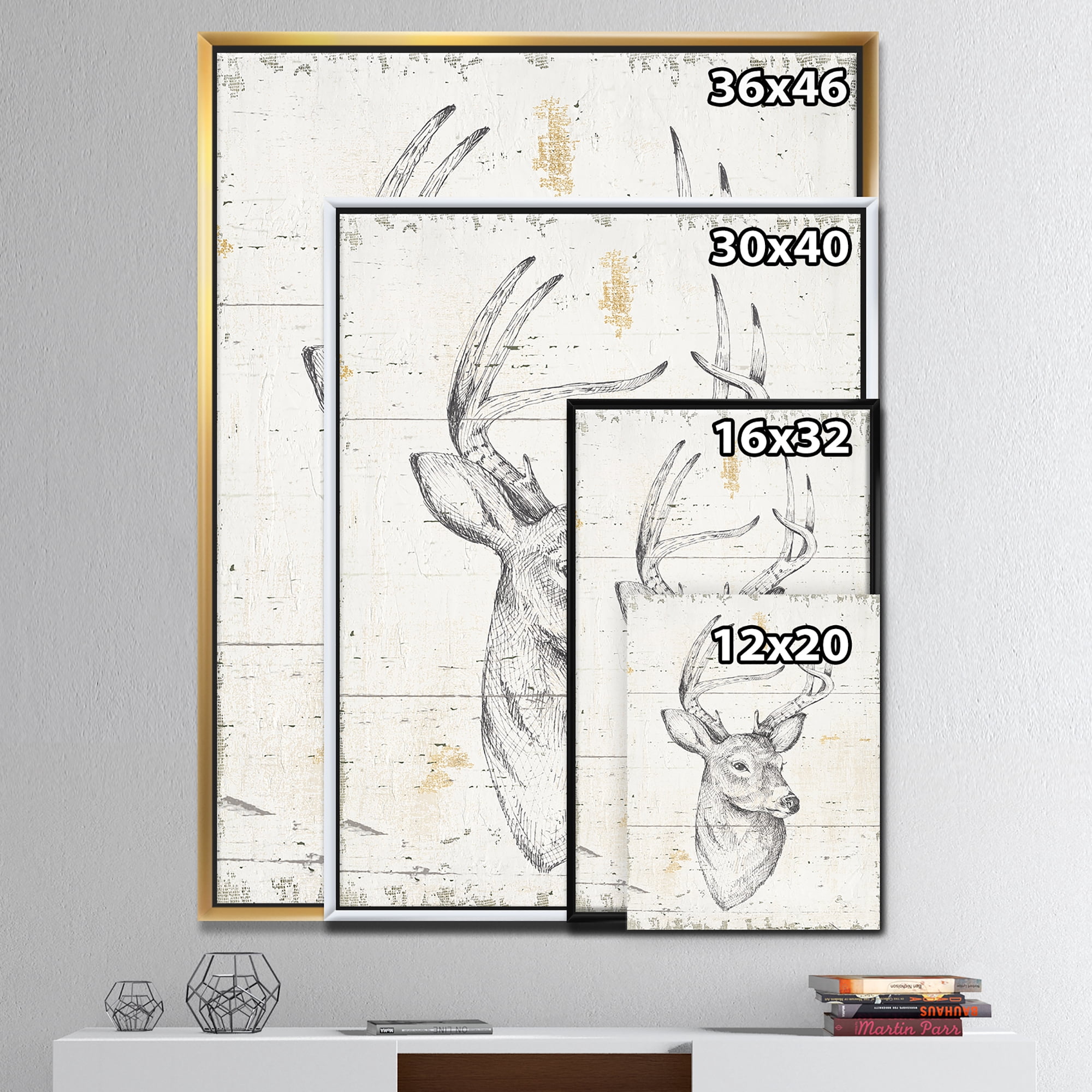 Designart ' Deer Wild and Beautiful II ' Wildlife Animal Framed Canvas
