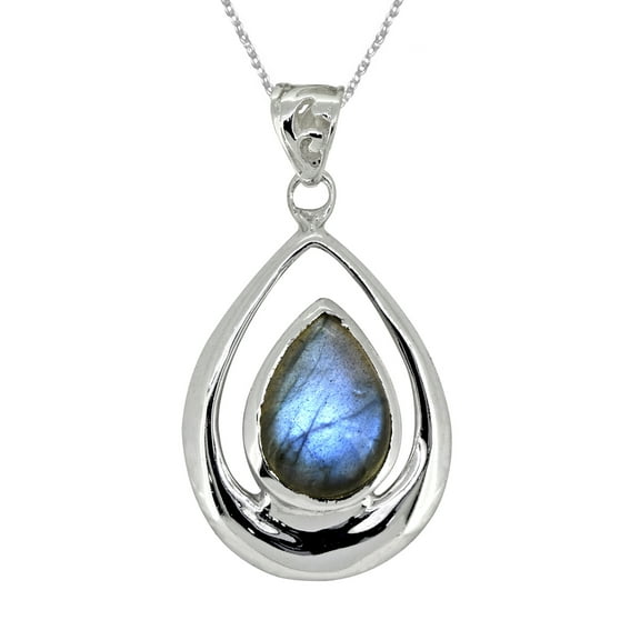Yo Treasure Women Labradorite Necklace 925 Sterling Silver Chain Pendant Gifts for Birthday