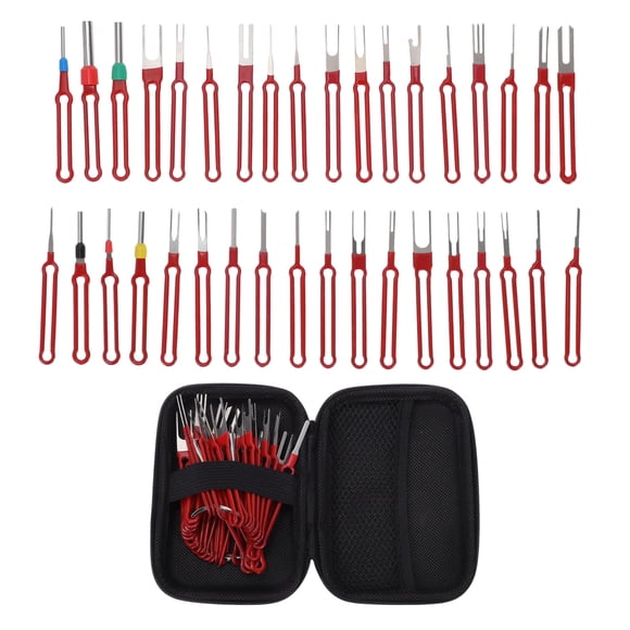 Unique Bargains Car Truck Motorcycle Boat Terminal Removal Tool Assortment Kit Wire Connector Terminal Pin Extractor Kit Red 39 Pcs