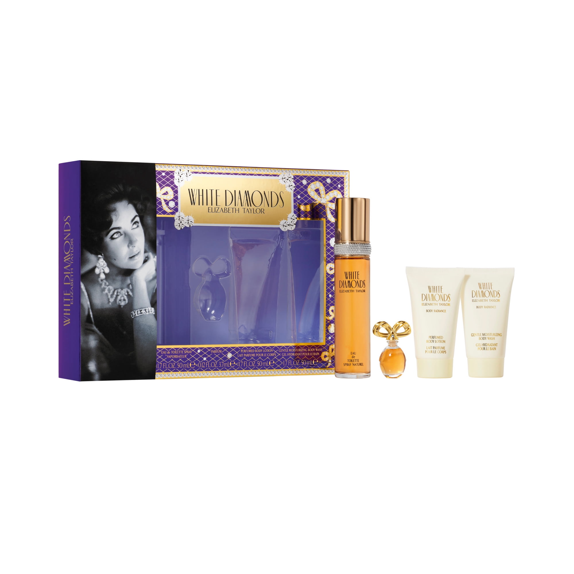 Elizabeth Taylor White Diamonds 4 Piece Fragrance Gift Set, 1.7 fl. oz