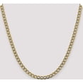 thumbnail image 3 of 14K Yellow & Rhodium 5.2mm Semi-Solid With Pave Curb Chain (20 X 5.2) pwf120-20, 3 of 5
