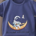 thumbnail image 4 of NOLDARES Toddler Baby Boy Birthday Outfit 1st-5th Kids Shirt Tops + Shorts Set Party Summer Clothes(Blue,3-4 Years), 4 of 4