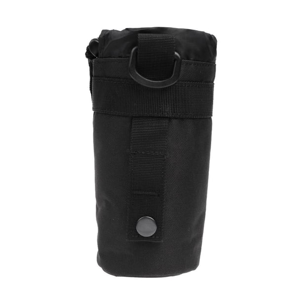 Bolsa de botella de agua Molle táctica Zulema de nailon duradero, soporte para cinturón negro