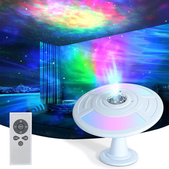 UFO Stars Galaxy Projector RGB Color Changing Nebula Projector Lamp Timer & Remote Room Decor Lights for Kids Party