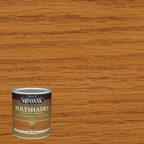 Minwax PolyShades Wood Stain Polyurethane Finish – Quart, Pecan, Satin, Brown