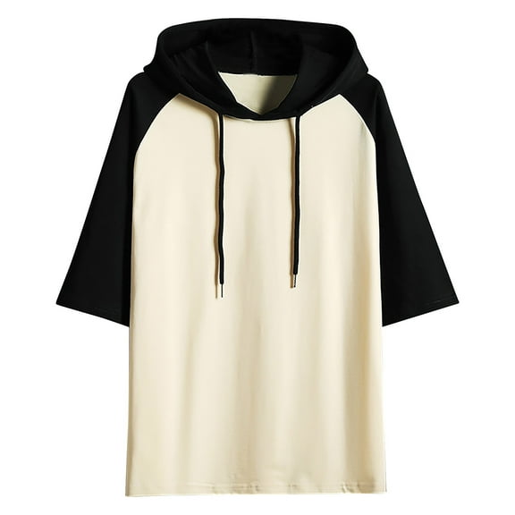 Nmnitkp Men's S-5X Short&Long Sleeve Athletic Casual Plus Size Hoodies Sport Sweatshirt Hooded T-Shirts Cotton Tshirts Shirts for Men Hooded