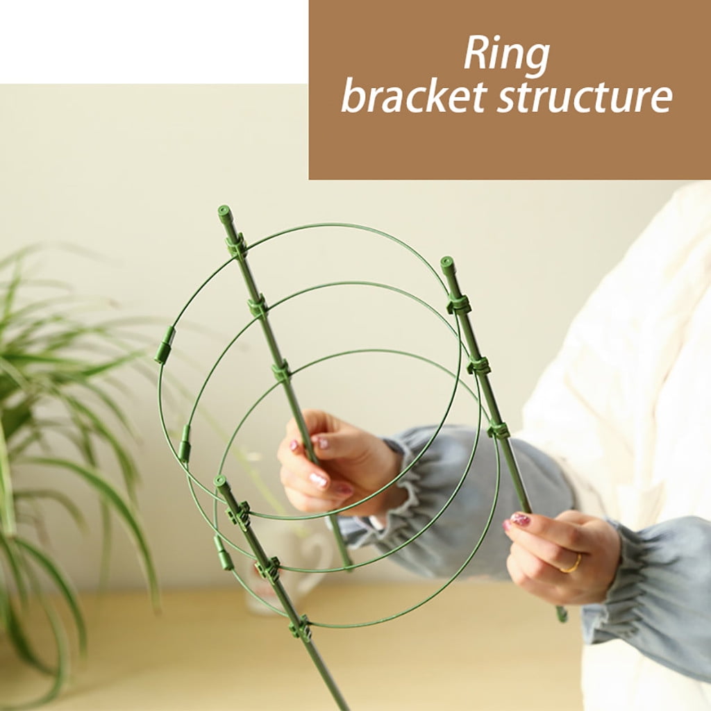 Garden Plant Support, Tomato Cage For Climbing Plants Kits, With 4pcs Garden Plant Climbing Support Rack (24 Inches), 4pcs Automatic Watering Spikes, 20pcs Plant Clips