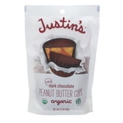 JUSTIN'S Organic Mini Dark Chocolate Peanut Butter Cups, 4.7 oz Bag