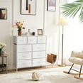 thumbnail image 5 of CONCETTA 9-Drawer Fabric Dresser, TV Cabinet Sideboard, Storage Organizer Cabinet for Living Room, Bedroom, Office, White, 5 of 5