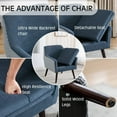 thumbnail image 2 of Accent Chair with Storage Ottoman Lounge Chair with Round Table, Soft Fabric Armchair Club Chairs with Removable Cushion and Wood Leg, for Living Room, Bedroom(Blue), 2 of 11