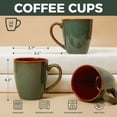 thumbnail image 4 of Coffee Mug 14 oz, Ceramic Coffee Mugs Set of 4, Reactive Glaze Mug for Latte/Tea/Cappuccino, Brown Green, 4 of 8