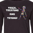 thumbnail image 4 of Inktastic Trick Treating and Trying Autism Awareness with Zombie Long Sleeve Youth T-Shirt, 4 of 5