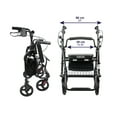 thumbnail image 4 of KMINA - Rollator Wheelchair Combo Narrow, 2 in 1 Rollator Walker & Transport Chair Black, 4 of 7