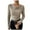 Khaki, variant on Sexlip Women's Long Sleeve Cowl Neck Ribbed Knit Fall Shirts Slim Fit Ruched Going Out Crop Tops Basic T-Shirts Brown XXL