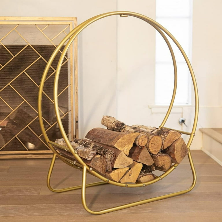 Gold firewood holder hotsell