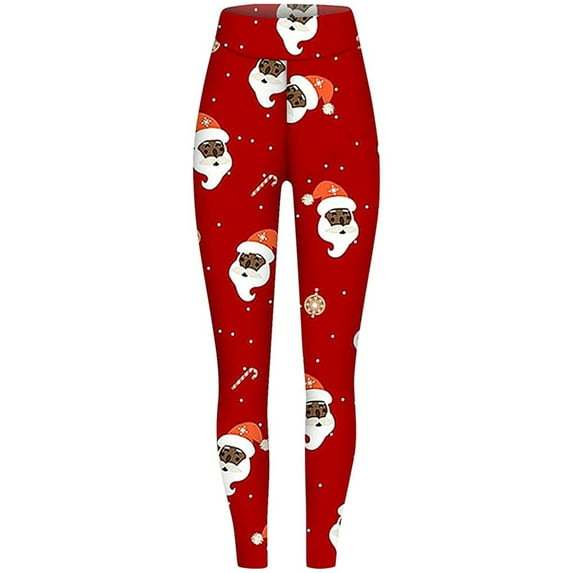 Liacowi Women's Tight Pants, Christmas Style Pattern Hip Lifting Trousers