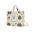 thumbnail image 7 of FORMRS Womens Corduroy Tote Bag Crossbody Shoulder Handbag with Pocket, Halloween Black Pumpkins, 7 of 7