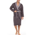 thumbnail image 3 of Notus Shawl Collar Bathrobe for Men Soft Spa Nightgowns 100% Cotton Terry robes for Women - Towel Bathrobe Unisex Terry Cloth Bathrobe, Soft Shower Spa Robe Gray Collar Charcoal XXL, 3 of 7