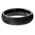 thumbnail image 2 of Silly Kings Jewelry 6mm Brushed Black Tungsten Carbide Wedding Band Dome Shape Classic Ring Comfort Fit Unisex (10), 2 of 3