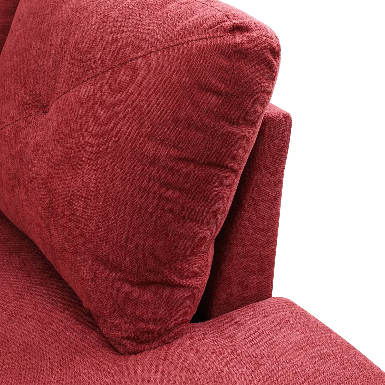 Hommoo 4 Seat Sectional Sofa Living Room Furniture Sets, Modern Flannelette L Shaped Couches and Sofas Model for Home, Red(No Ottomans)