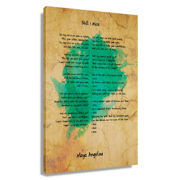 Still I Rise Poem Wall Decor Maya Angelou Quotes Wall Art Poetry Posters for Home Print Pictures Kitchen Paintings for Bathroom Canvas Artwork Giclee Prints Framed 20x30 in