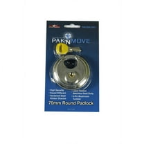 Uboxes Disklock Round 70mm Heavy Duty Padlock, 70mm Width, Hidden Shackle, Stainless Steel