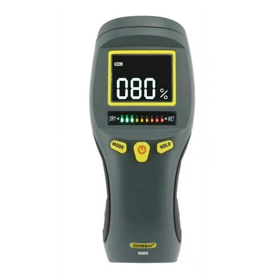 General Tools MM8 Professional Digital Pinless Moisture Meter with Backlit LCD