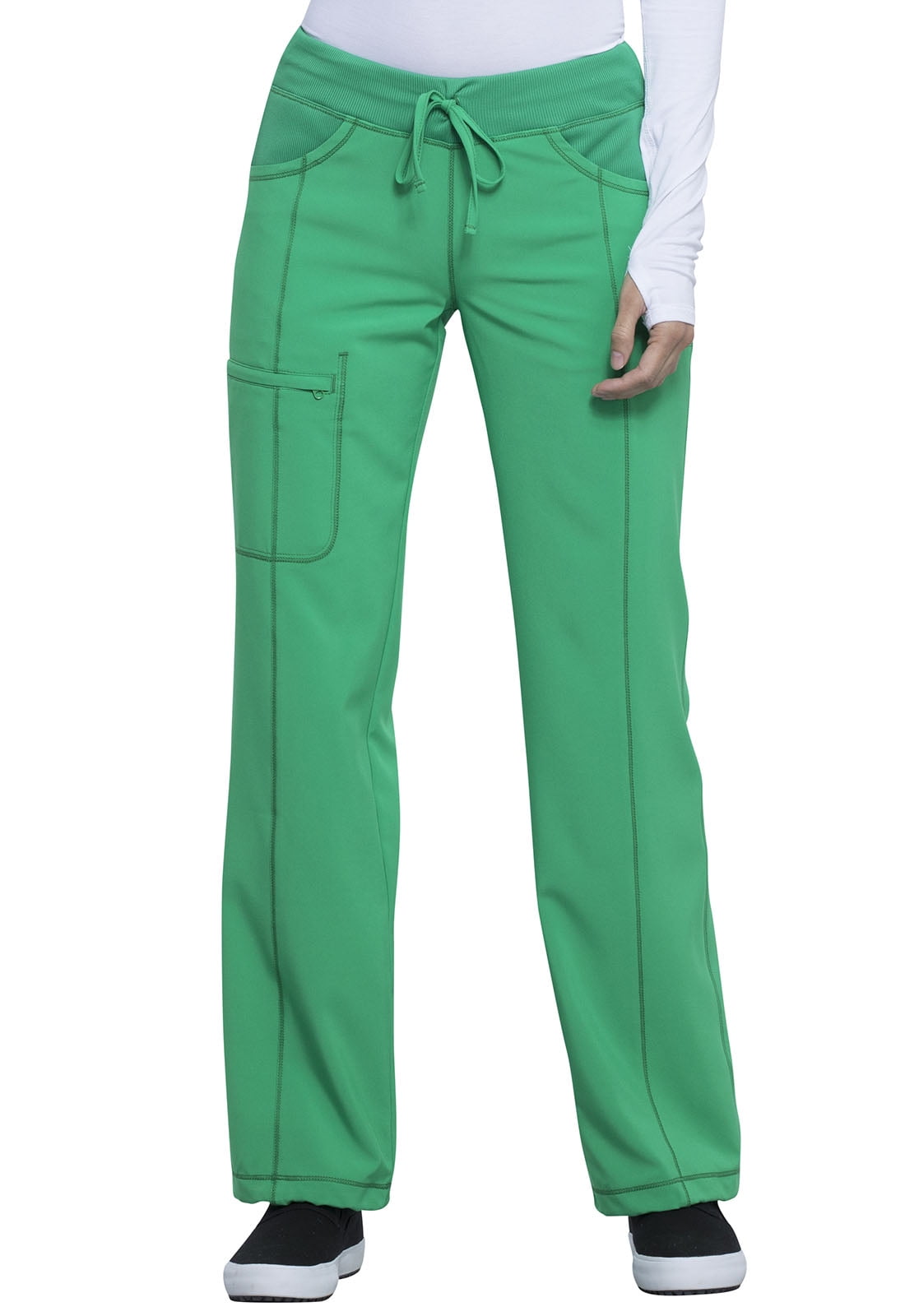 Cherokee Infinity Women Scrubs Pant, Low Rise Straight Leg Drawstring, 1123AP, XS Petite, Bright