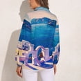 thumbnail image 2 of Oil Painting Greece Island On Canvas Long Sleeve Blouse Woman Streetwear Casual Shirts Summer Oversize Woman Streetwear Clothing Birthday Present, 2 of 7
