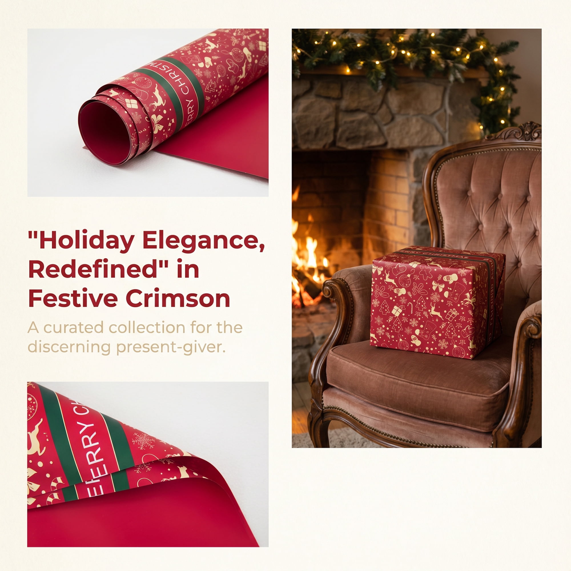 Unique Bargains Waterproof Matte Gift Wrap Paper for Bouquets Red Christmas 22"x 22"