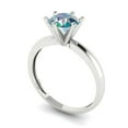 thumbnail image 2 of 1 ct Round Cut Blue Moissanite Solitaire 18K White Gold Womens Engagement Ring, 2 of 5