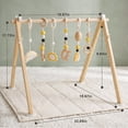 thumbnail image 3 of Jolie Vallee Wooden Baby Play Gym , Foldable Baby Play Gym Frame Activity Gym Hanging Bar with 6 Gym Baby Toys for Newborn Baby,Natural, 3 of 9