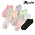 thumbnail image 2 of 10 Pairs Women Short Socks Solid Color Tab Socks Ankle Socks for Spring Summer, 2 of 10