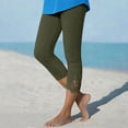thumbnail image 2 of Women's Soft Fabric Capri Pants with Pockets, Mid Elastic Waist Drawstring, Lightweight Stretchy Comfortable, Casual Daily Wear Lounge Summer Beach, Womens Cropped Pants Capris, 2 of 8