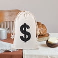thumbnail image 4 of OULII 5Pcs Lightweight Canvas Drawstring Bags White for Money Theme Party Decor, 4 of 7