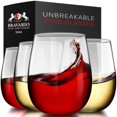 thumbnail image 1 of Juego de 4 copas de vino sin tallo Bravario irrompibles de 473 ml, 1 of 6