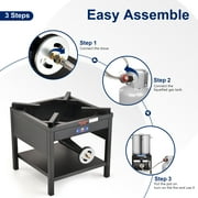 ARC USA 4242S Heavy Duty 200,000 BTU Cast Iron Propane High Pressure Single Burner Portable Camping Outdoor Picnic Stove.