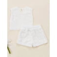 thumbnail image 4 of hirigin Baby Kids Girls Shorts Set, Lace Flower Vest with Elastic Waist Shorts Summer Outfit, 4 of 9